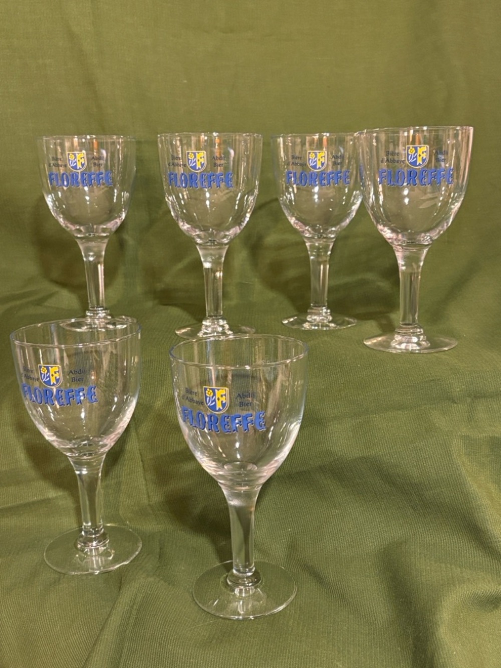Set of 6 Floreffe Belgian Finest Beer Stemmed Goblets